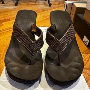 Aldo Brown Heeled Sandals - Size 38